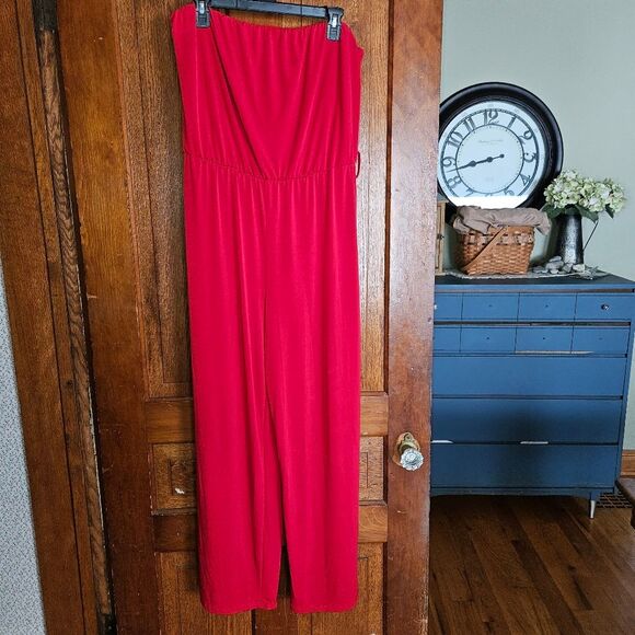 Lucy Diamonds Women's 3X Red Romper Jumpsuit Fair to Good Condition - Picture 1 of 10